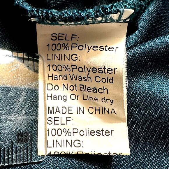 Windsor Dark Teal Lace Overlay Low Back Mini Dress Medium Party Cocktail Evening - Picture 9 of 11